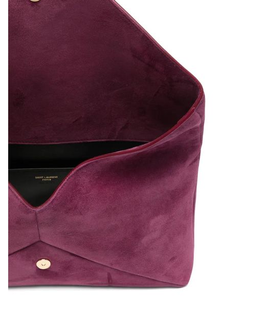 Saint Laurent Purple Logo-Plaque Clutch Bag