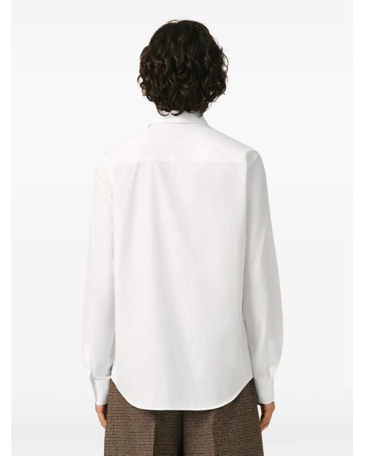 AMI White Cotton Shirt With Ami De Coeur for men
