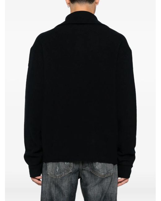 メンズ Emporio Armani ハーフジップ セーター Black