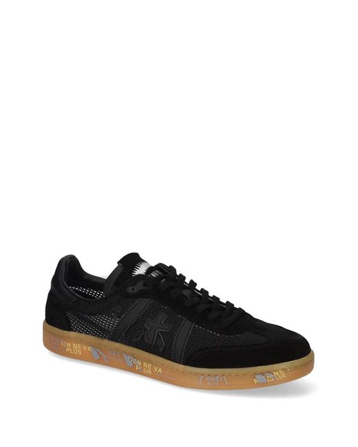 Premiata Black Bonnie Logo-Patch Sneakers for men