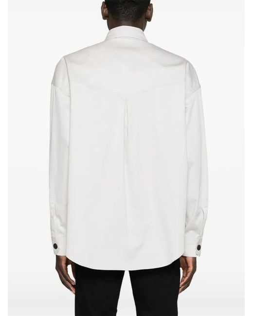 Versace Jeans Couture White Press-Stud Cotton Shirt for men