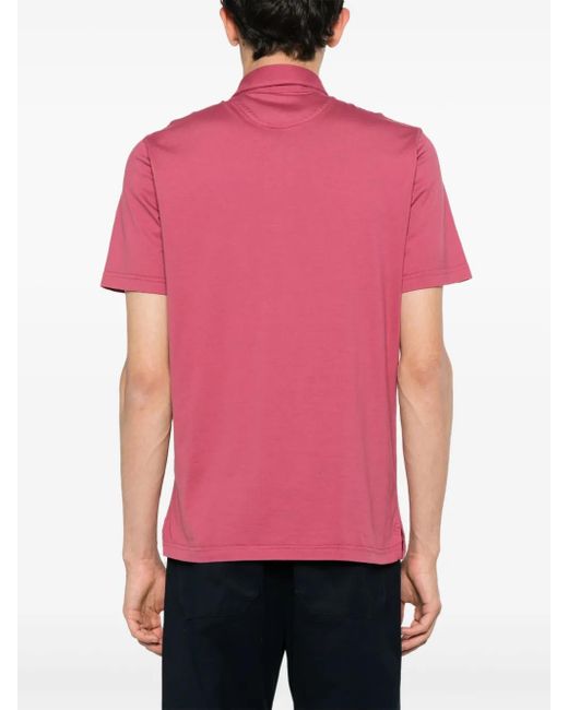 Fedeli Pink Zero Jersey Polo Shirt for men