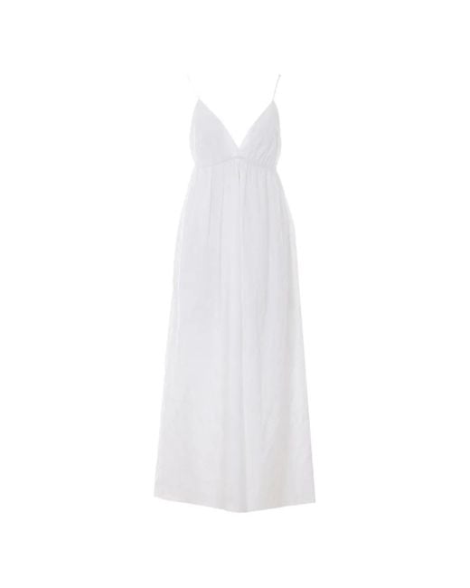 ELEH White Spaghetti-Strap A-Line Midi Dress
