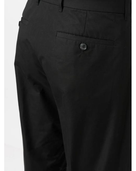 McQueen Black Drawstring-Waist Straight-Leg Trousers for men