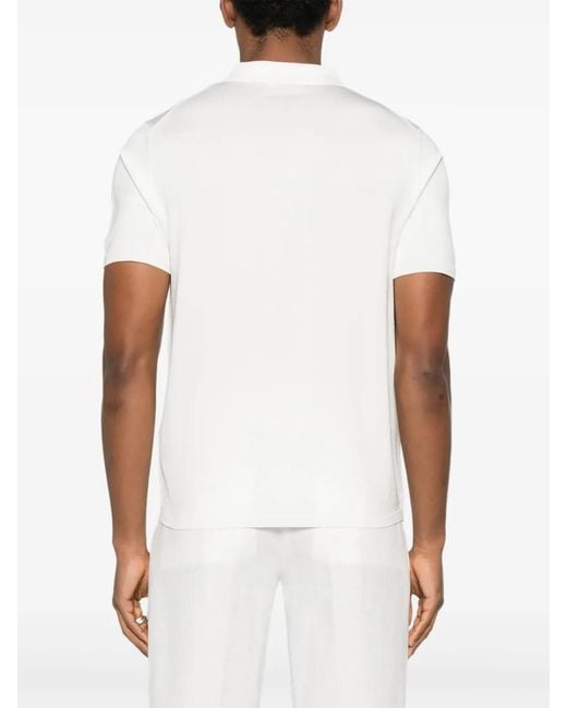 Sandro White Short-Sleeve Polo Shirt for men