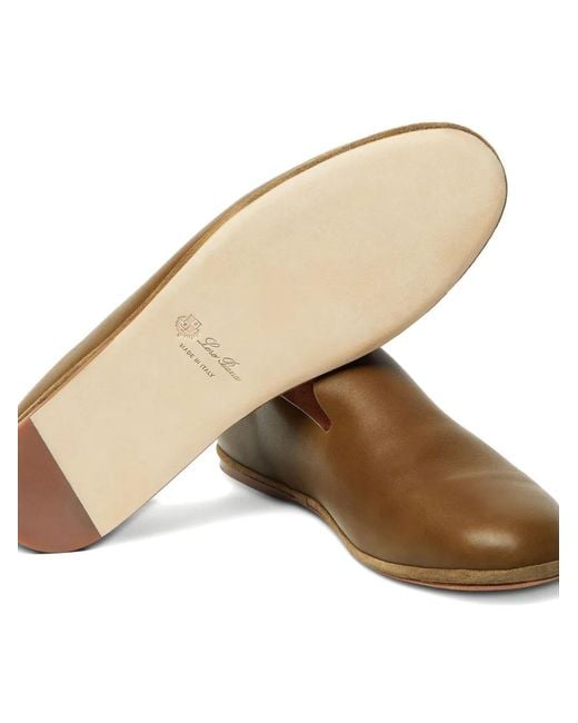Loro Piana Brown Anton Minimal Walk Loafers for men