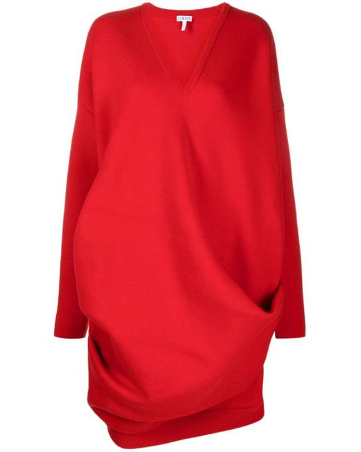 Loewe Red Drapiertes Minikleid