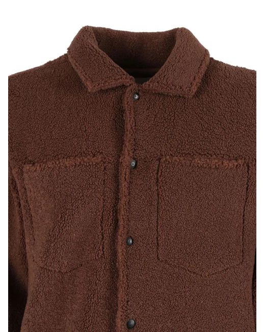 Ballantyne Brown Teddy-Cloth Button-Fastening Jacket for men