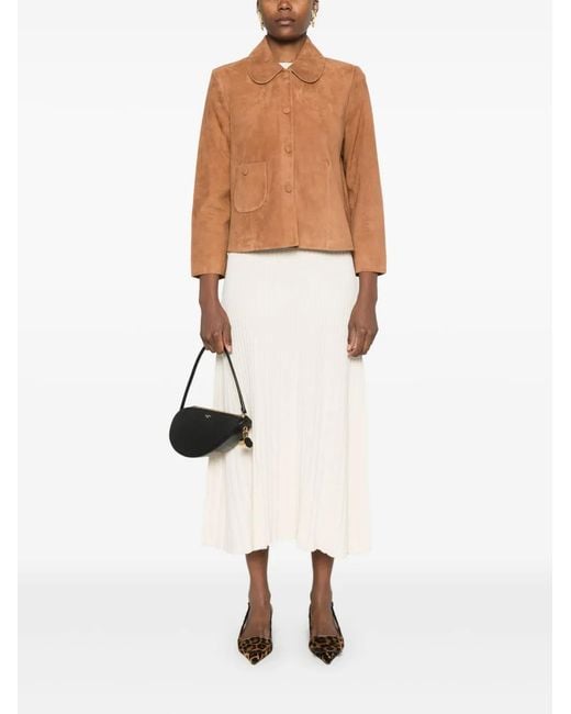 Ba&sh Brown Suede Leather Jacket