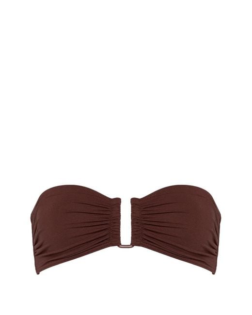 Eres Brown Show Bandeau Bikini Top