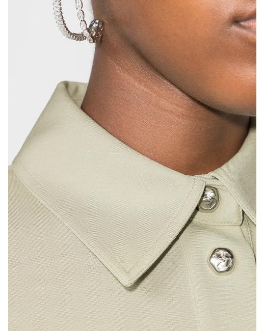 Off-White c/o Virgil Abloh White Polo Collar Long-Sleeve Dress