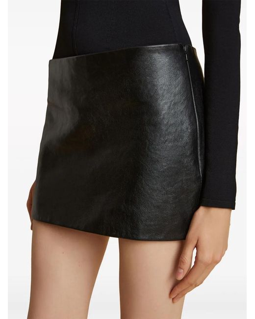 Khaite Black The Jett Leather Miniskirt