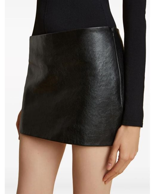 Khaite Black The Jett Leather Miniskirt