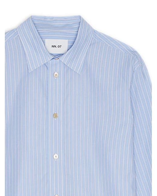 NN07 Blue Striped Long-Sleeves Shirt for men