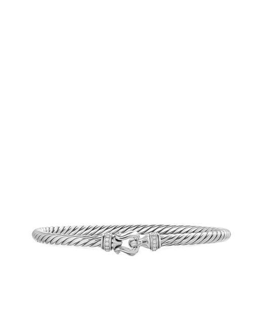 David Yurman White Sterling Cable Flex Diamonds Bracelet