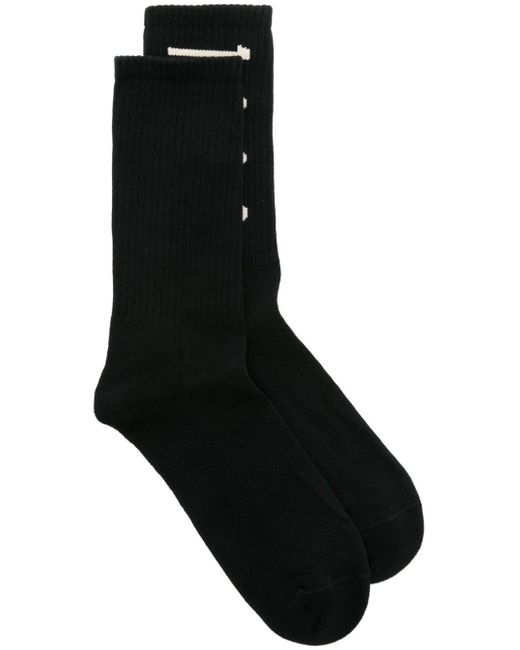 1989 STUDIO Black Logo Intarsia-knit Socks for men