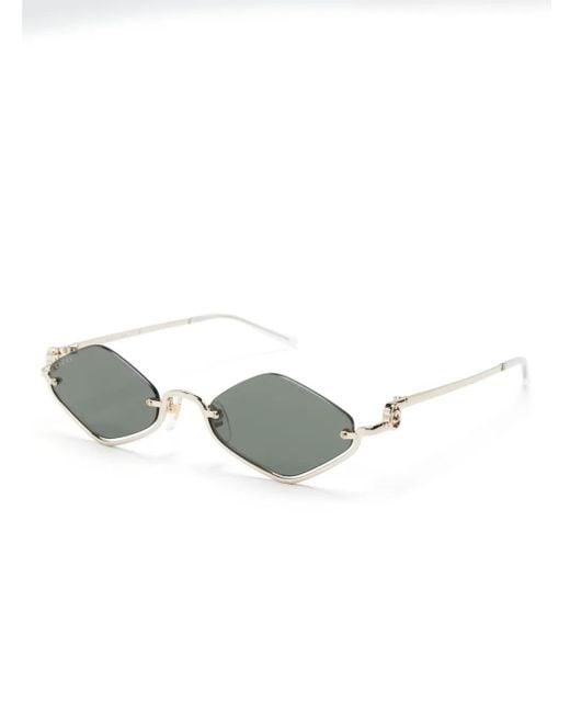 Gucci Metallic Geometric-Frame Sunglasses