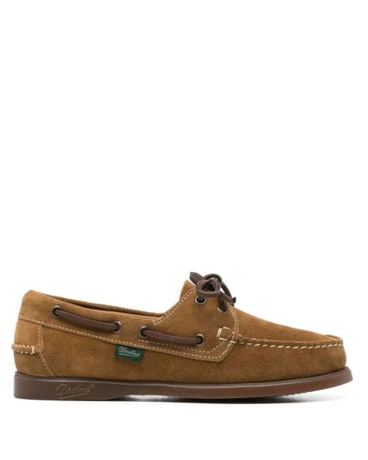 Paraboot Brown Suede Boat Shoes