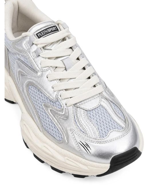 Philipp Plein White Runner Pulse X Metallic Sneakers
