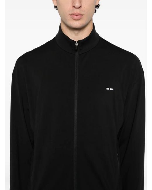 TEAM WANG design Black Logo-Printed Track Performance Jacket