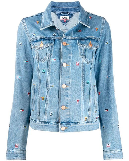 Tommy Hilfiger Embroidered Denim Jacket in Blue | Lyst UK