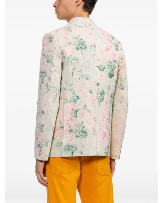 Junya Watanabe White Rose-Print Blazer for men
