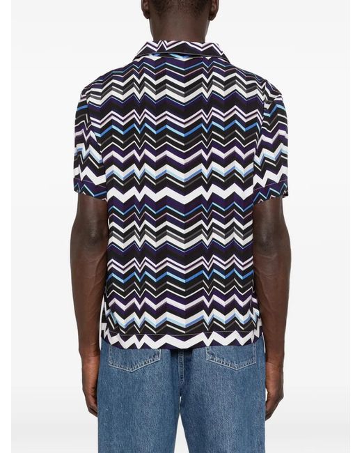 Missoni Blue Zigzag-Print Shirt for men