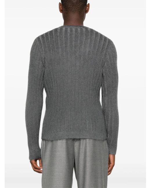 Fendi Gray V-Neck Sweater for men