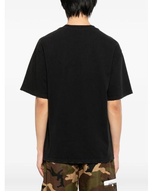 WARMAN Black Graphic-Print T-Shirt for men