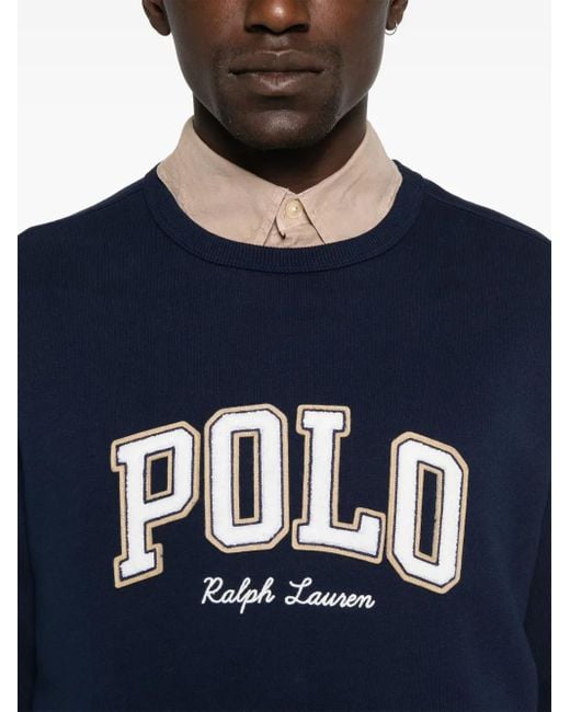 Polo Ralph Lauren Blue Logo-Embroidered Crew-Neck Sweatshirt for men