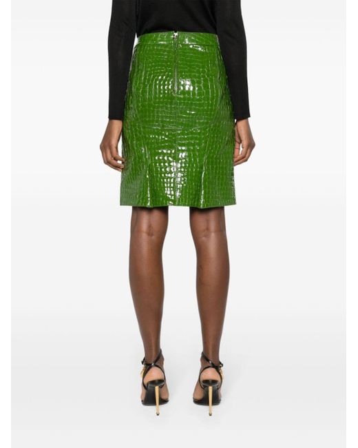 Minifalda con efecto de piel de cocodrilo Tom Ford de color Green