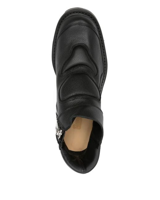 GmbH Black Aeon Embossed Leather Boots for men
