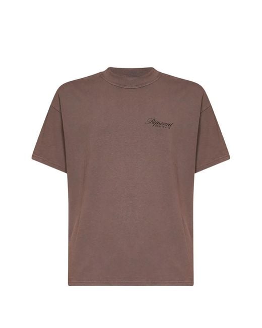 Represent Brown Owners Club Logo-Print T-Shirt for men