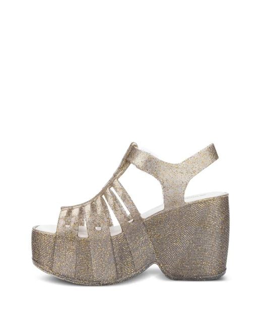 Melissa Natural 100Mm Glitter Platform Sandals