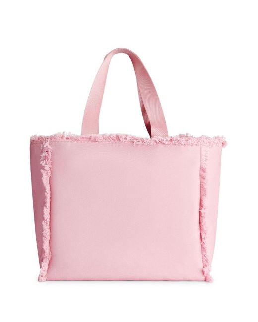 HUGO Shopper Met Geborduurd Logo En Franje in het Pink