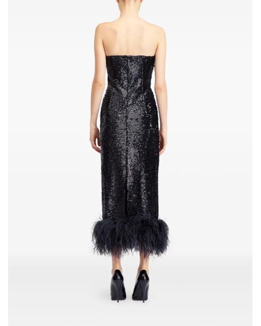 16Arlington Black Minelli Sequinned Midi Dress