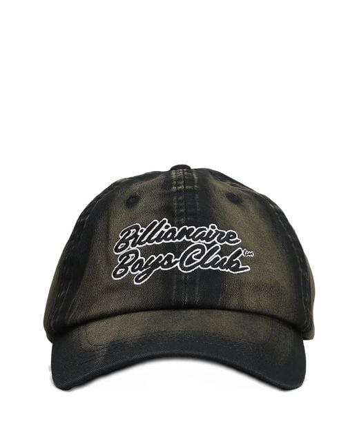 BBCICECREAM Black Script Spray Fade Logo-Embroidered Cap for men