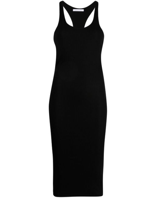 John Elliott Ribgebreide Midi-jurk in het Black