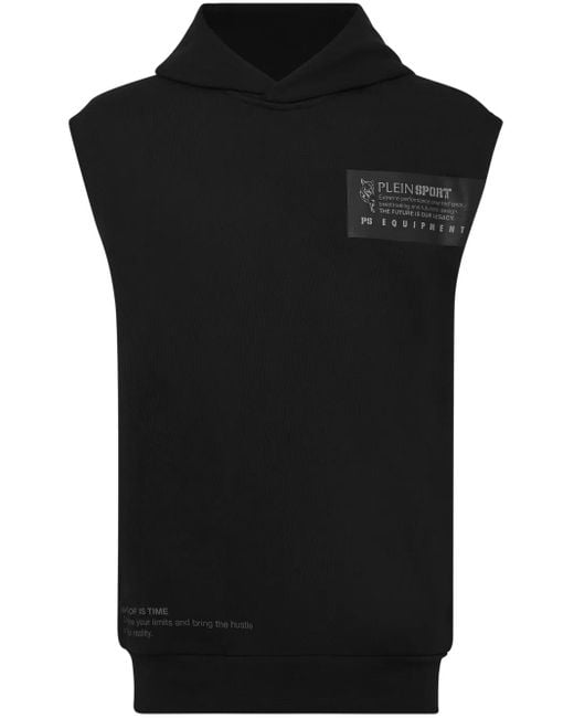 Philipp Plein メンズ ブラック ノースリーブ パーカー