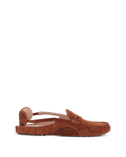 Tod's Brown Mocassins Gommino À Bride Arrière