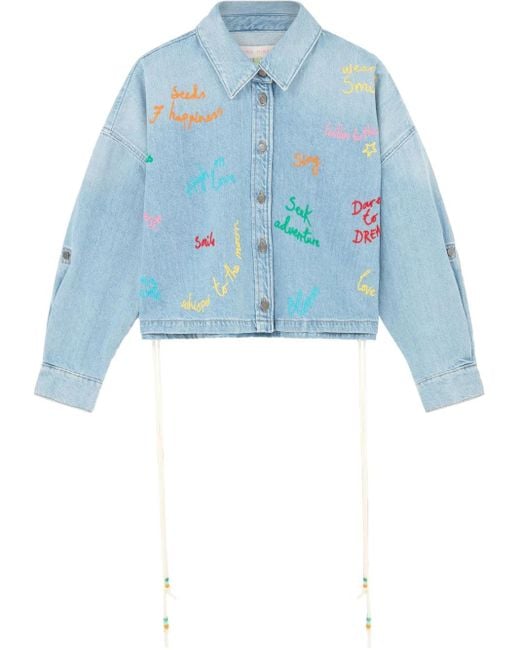 MIRA MIKATI Word Bubble デニムジャケット Blue