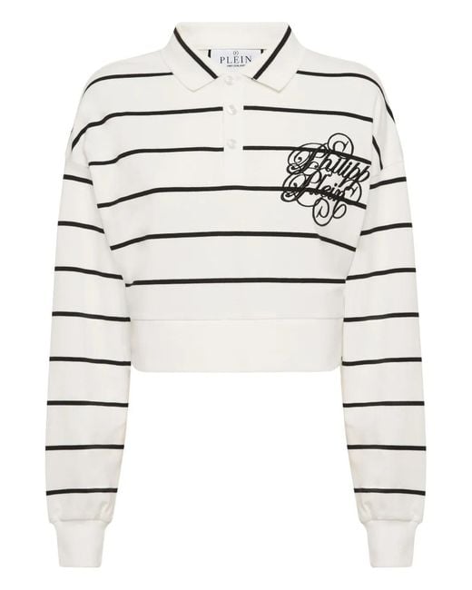 Philipp Plein Gray Cotton Polo Top