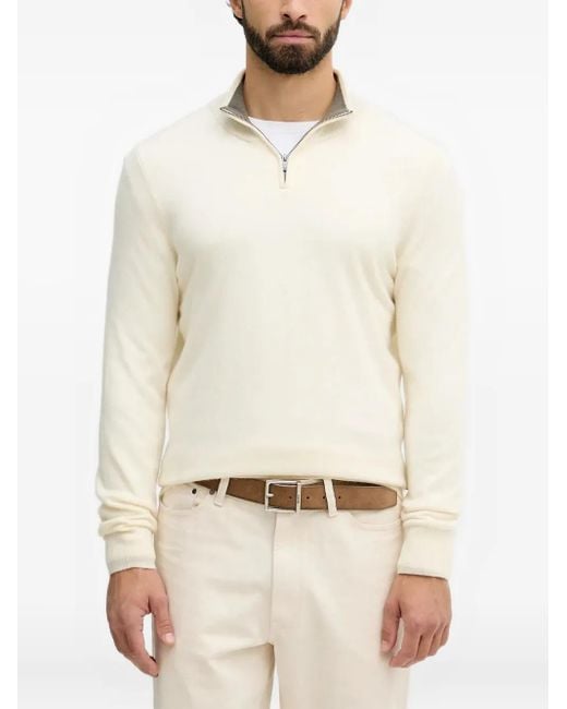 Boss Natural Zip-Up Sweater for men
