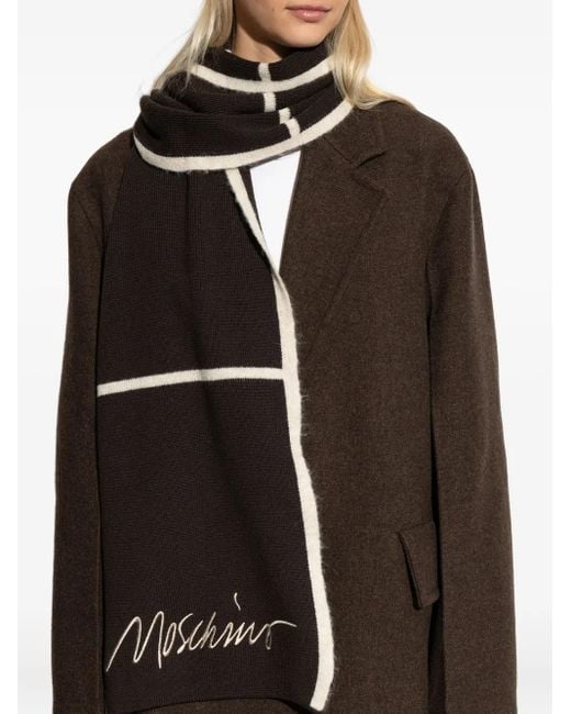Sciarpa Con Ricamo di Moschino in Black