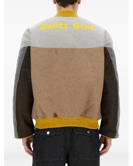 A.I.E. Gray Colour-Block Bomber Jacket for men