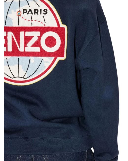 Felpa Con Applicazione di KENZO in Blue
