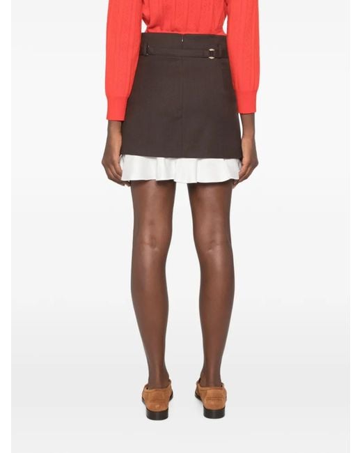 Sandro 2-In-1 Wollen Mini-Rok in het Brown