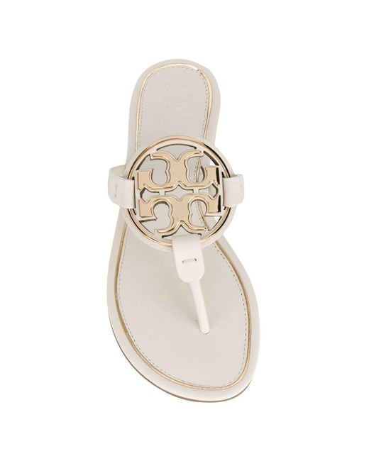Tory Burch Leather Logo Plaque Sandals - Lyst