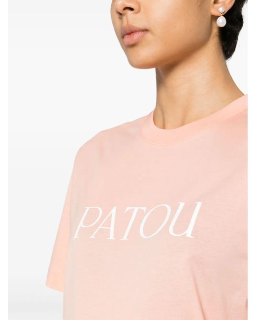 Patou Pink T-Shirt Aus Bio-Baumwolle Mit Logo-Print