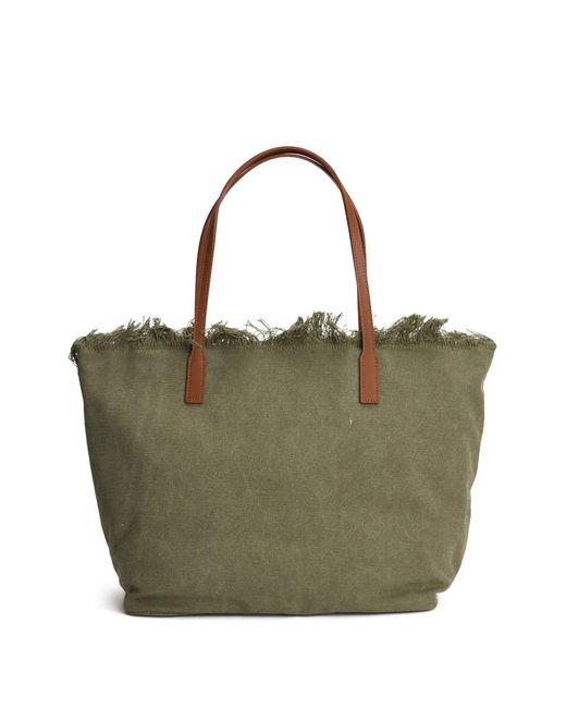 Mc2 Saint Barth Green City Frayed Tote Bag